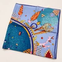 Must de Cartier Paris Jewel Motif Silk Scarf – Light Blue