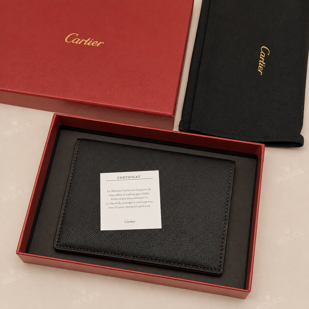 Cognac Black Signature Passport Holder