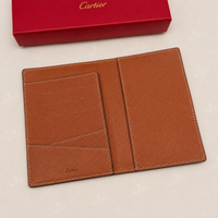 Cognac Black Signature Passport Holder