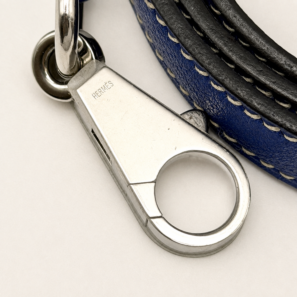 Kelly 32 Sellier Bleu Électrique Epsom Leather Palladium Hardware