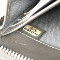 Boy Zip Around Wallet Metallic Grey Calfskin