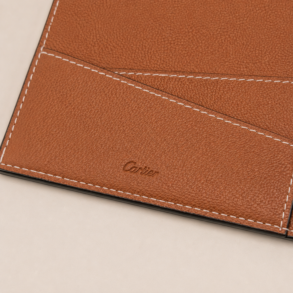 Cognac Black Signature Passport Holder