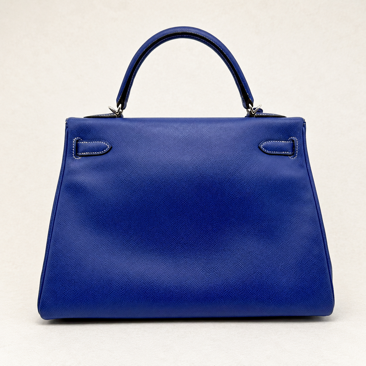 Kelly 32 Sellier Bleu Électrique Epsom Leather Palladium Hardware