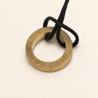 Frosted Gold Finish Circular Pendant Necklace
