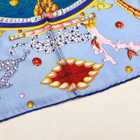 Must de Cartier Paris Jewel Motif Silk Scarf – Light Blue