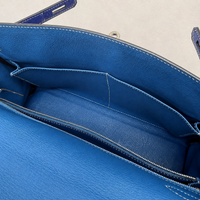 Kelly 32 Sellier Bleu Électrique Epsom Leather Palladium Hardware