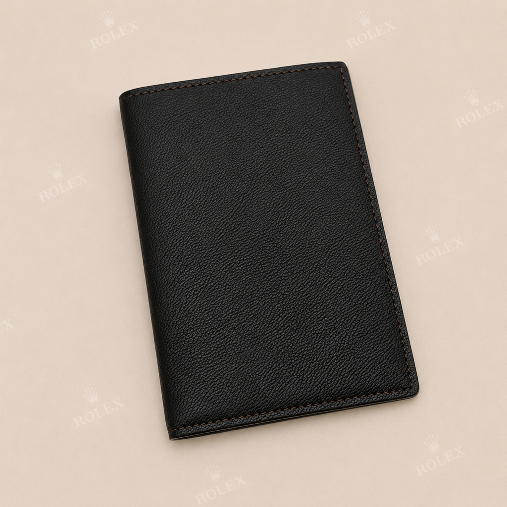 Cognac Black Signature Passport Holder