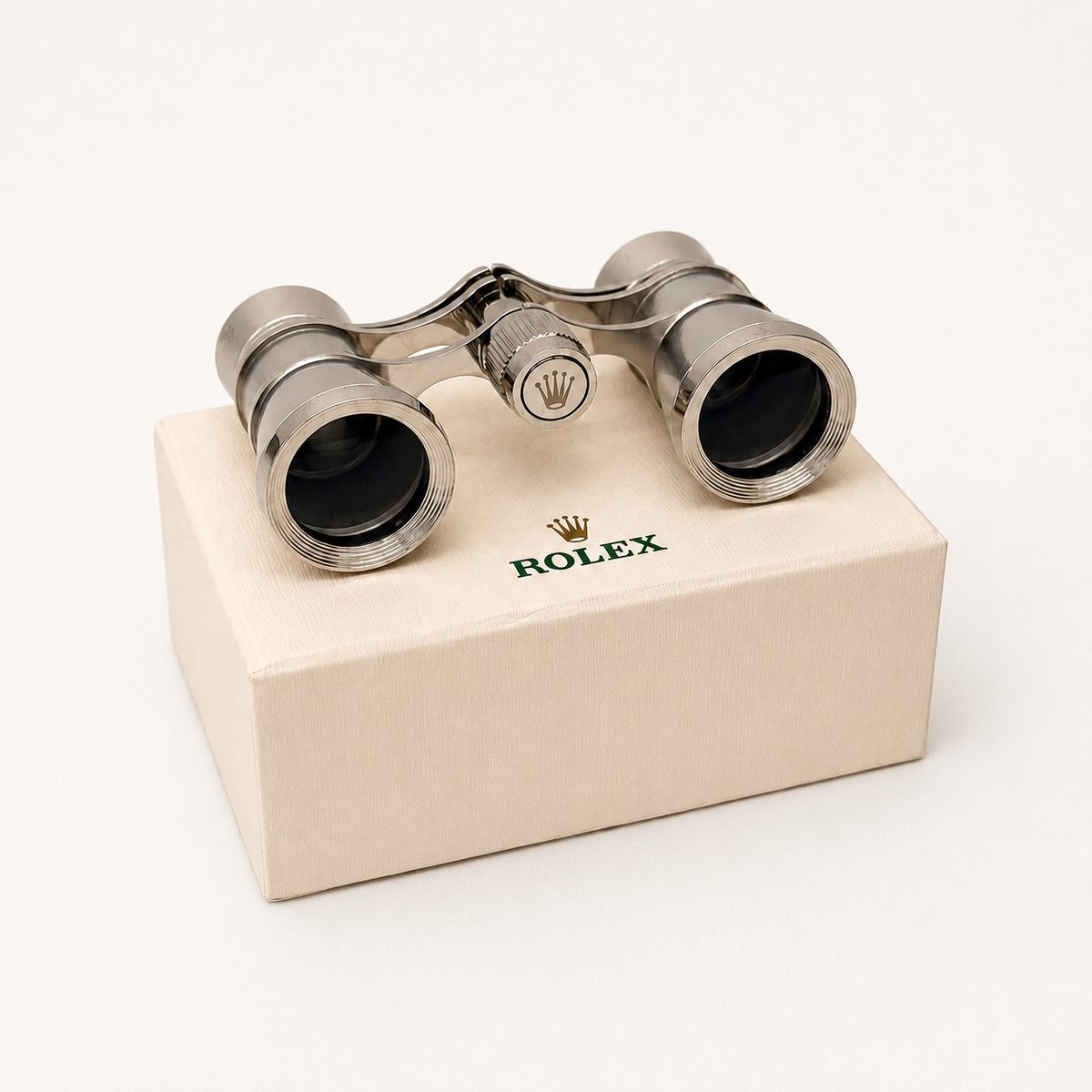 Brushed Steel Engraved Opera Binoculars