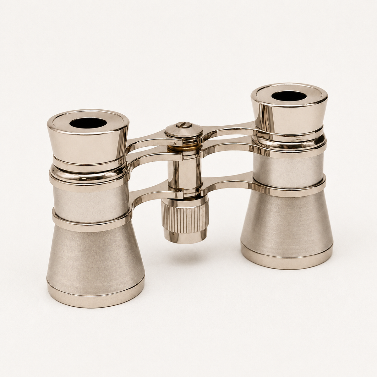 Brushed Steel Engraved Opera Binoculars