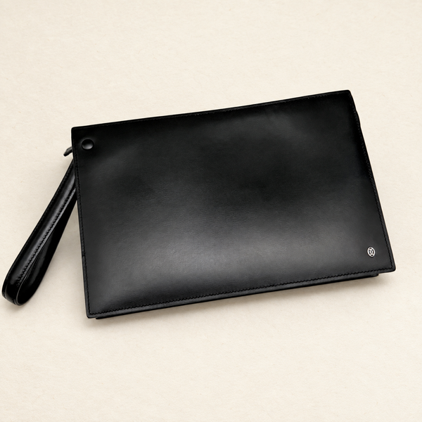 Cartier Black Leather Document Clutch