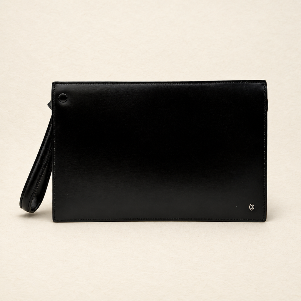 Cartier Black Leather Document Clutch, view 2