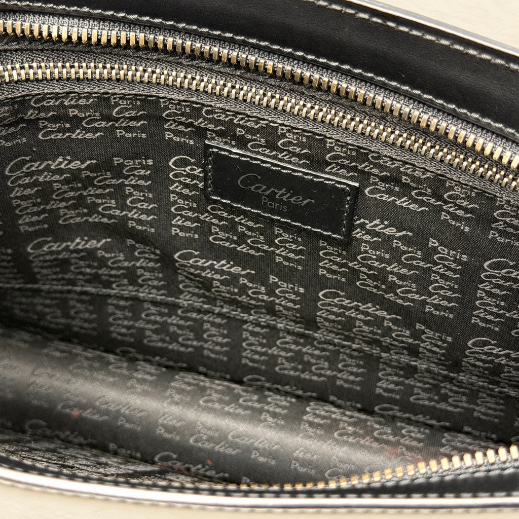Cartier Black Leather Document Clutch, view 6