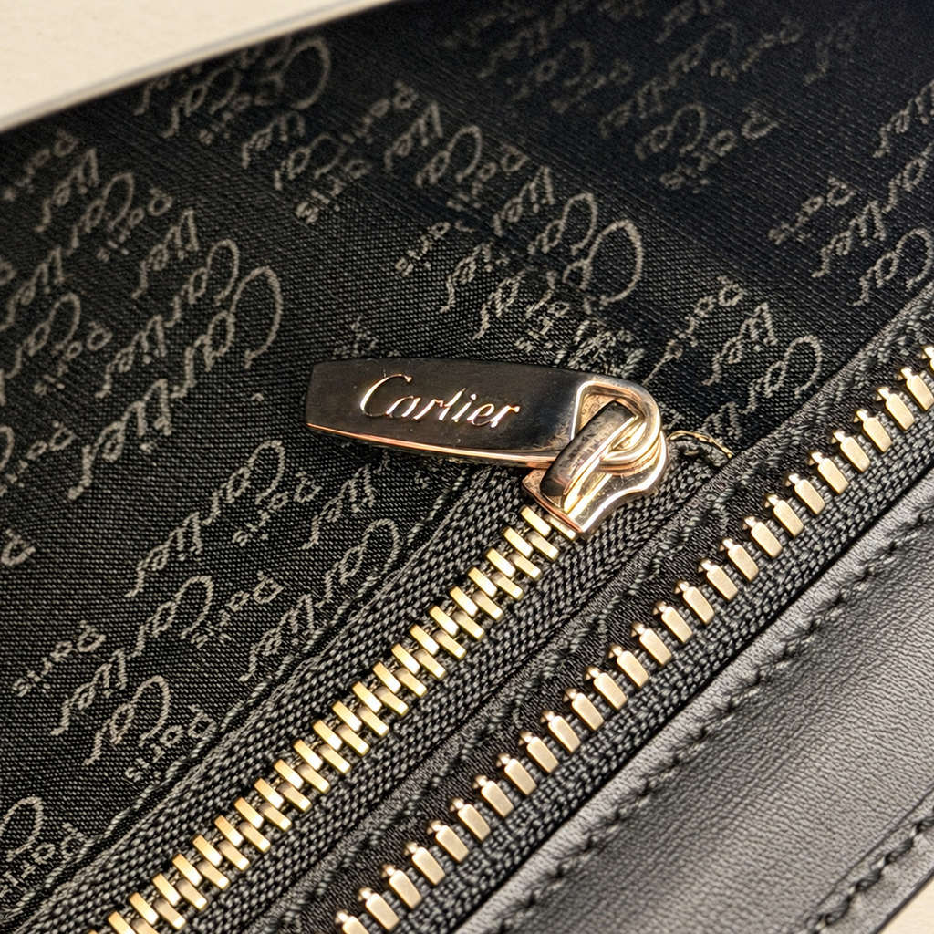 Cartier Black Leather Document Clutch, view 7