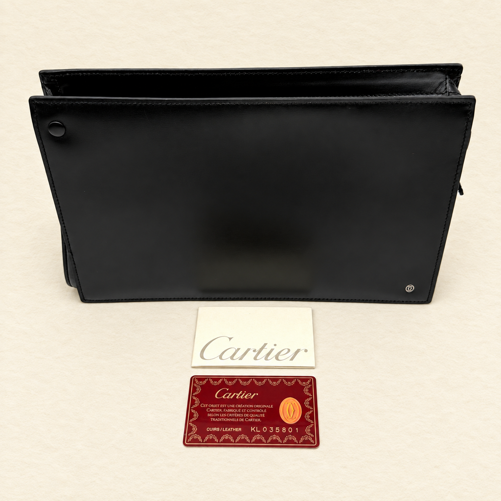 Cartier Black Leather Document Clutch, view 8