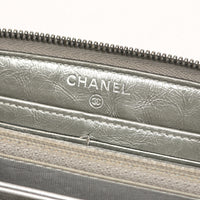 Boy Zip Around Wallet Metallic Grey Calfskin