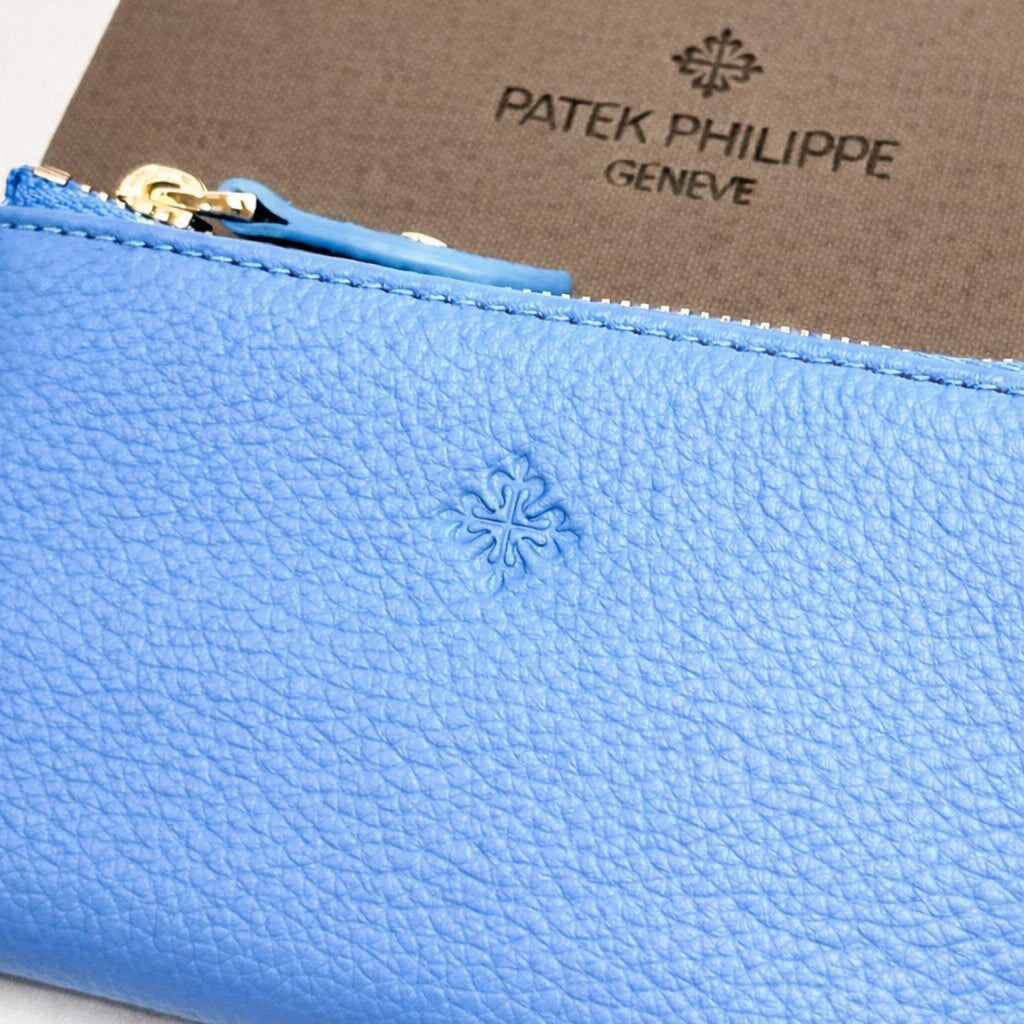 Azure Blue Leather Pouch