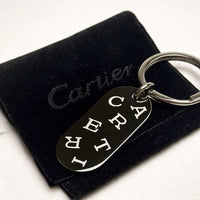 Silver Monogram Oval Keychain