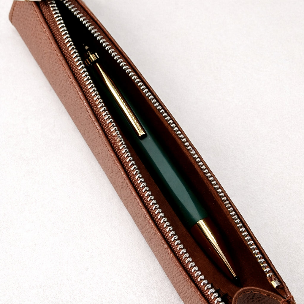 Brown Caviar Pen Case