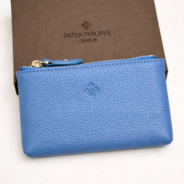 Azure Blue Leather Pouch