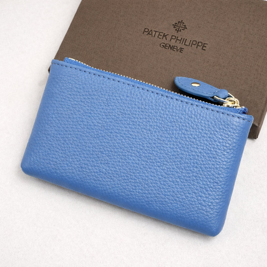 Azure Blue Leather Pouch